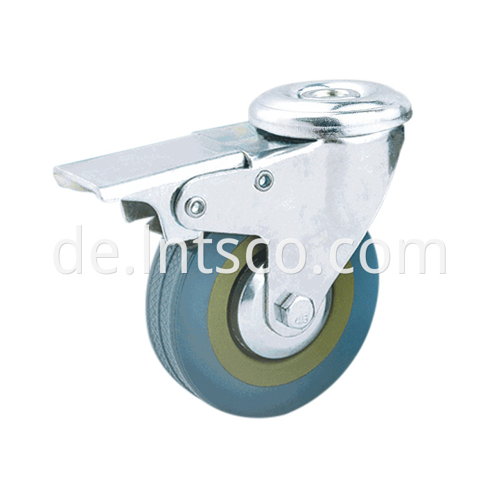 Bolt Hole Grey Rubber Brake Casters Jpg